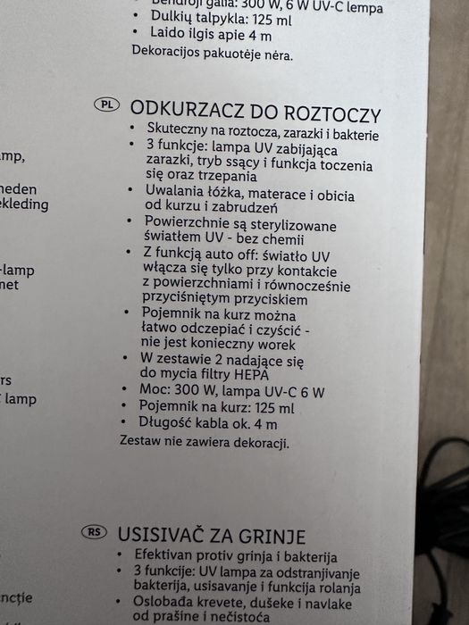 Odkurzacz do roztoczy SilverCrest