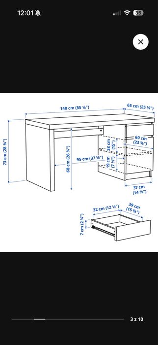 Biurko MALM ikea