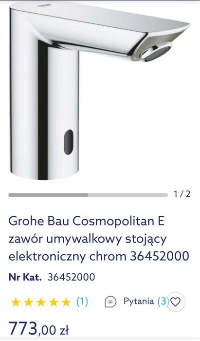 Bateria Grohe Bezdotykowa