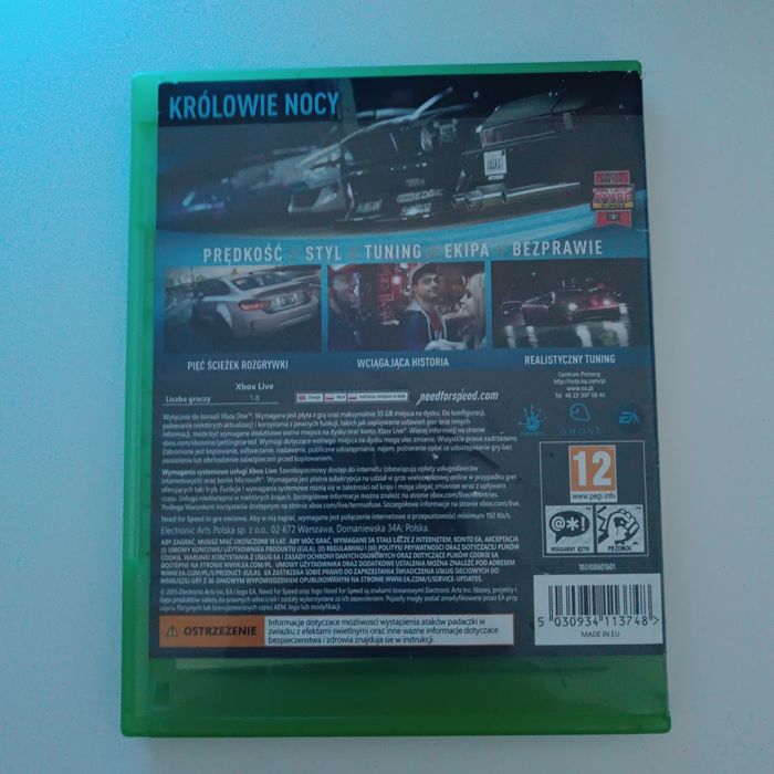Need for speed 2015 Xbox One wersja pudełkowa