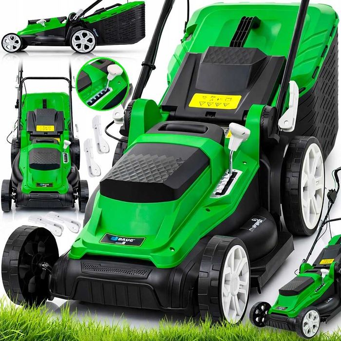 KOSIARKA ELEKTRYCZNA DO Trawy Z Regulacja Lekka Mocna Duży Kosz 45L 1600W