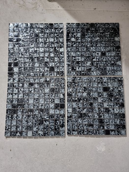 Mozaika szklana czarna 30×30 8mm