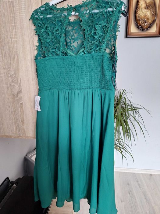 Sukienka r. 44 w kolorze butelkowej zieleni