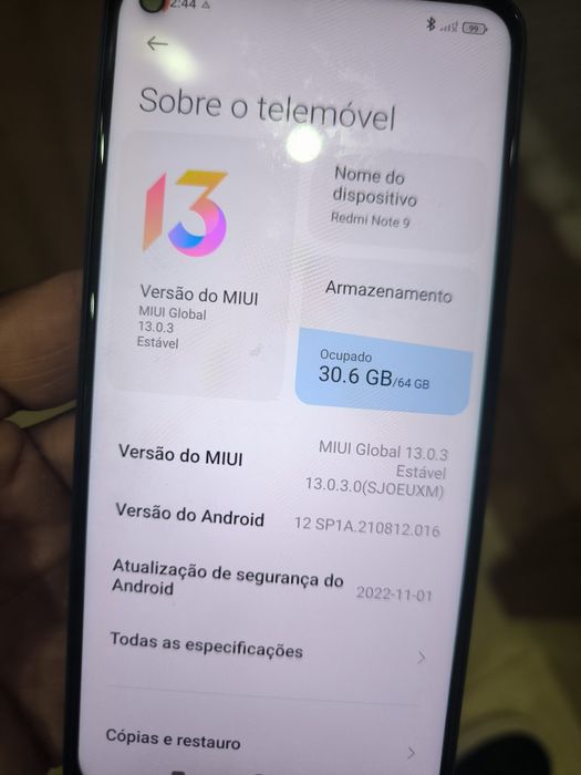 Telemovel Redmi note 9