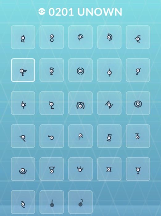 Pokemon Unown Go team Mystic