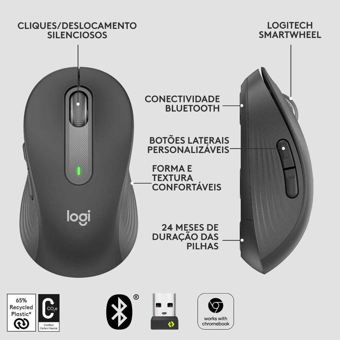 Rato logitech signature M650 L Wireless/Bluetooth 4000DPI