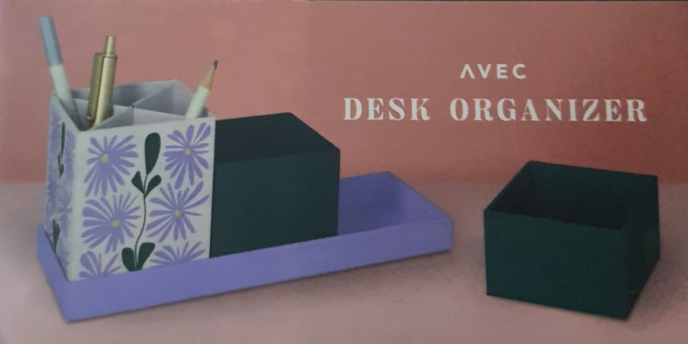 Organizer na biurko Avec-fiolet i zieleń