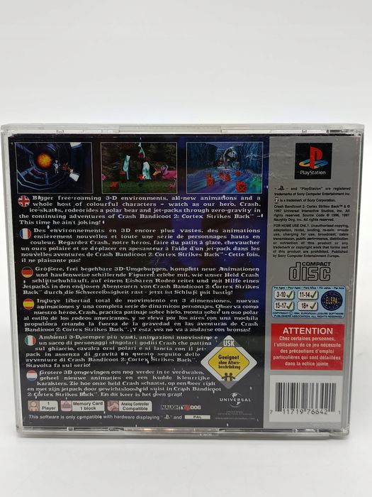 crash bandicoot 2 cortex strikes back playstation (psx) pudełkowa