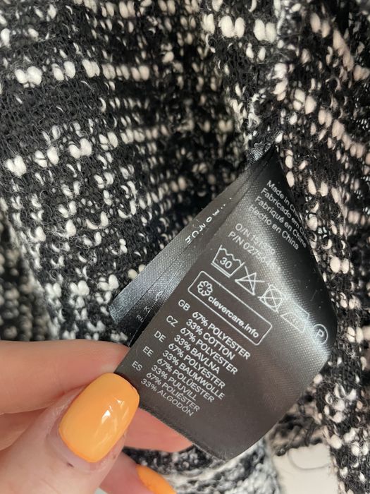 H&M melanzowa ramoneska marynarka boucle blezer s