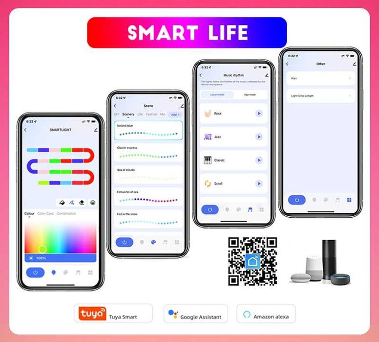 Wi-Fi Неонова адресна світлодіодна стрічка 10 метрів