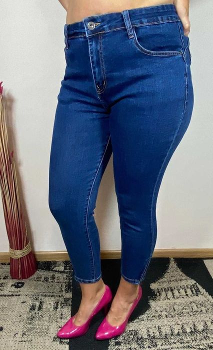 Jeansy denim firmowe nowe damskie granat r 44rurki biodra 118cm max