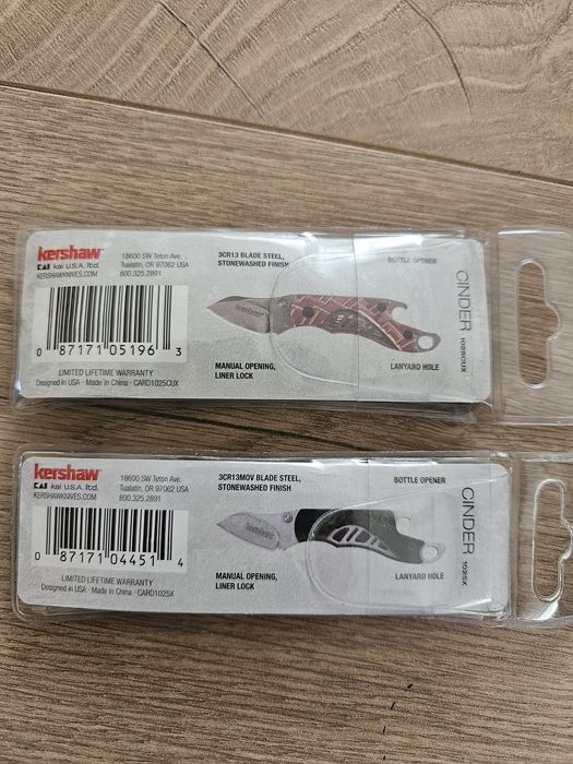 Kershaw Cinder 1025X, 1025CUX, Recap 8830, Pub 4036, PT-2, міні ножі
