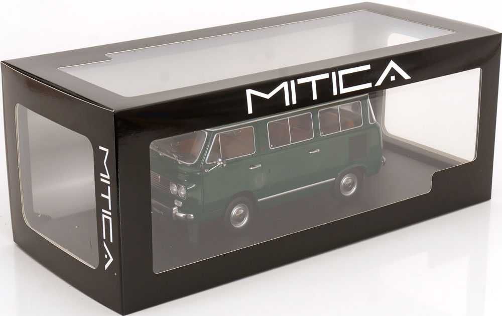 Model 1:18 Mitica Fiat 850 Familiare serie-2 1970 green/brown interior