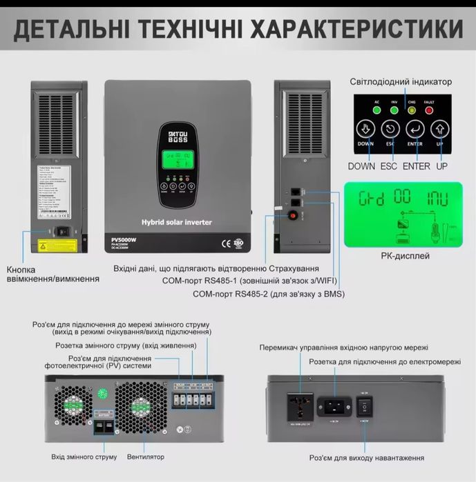 Гібридний інвертор DatouBoss DT4862L,  DT2433-а, DT4811B-C