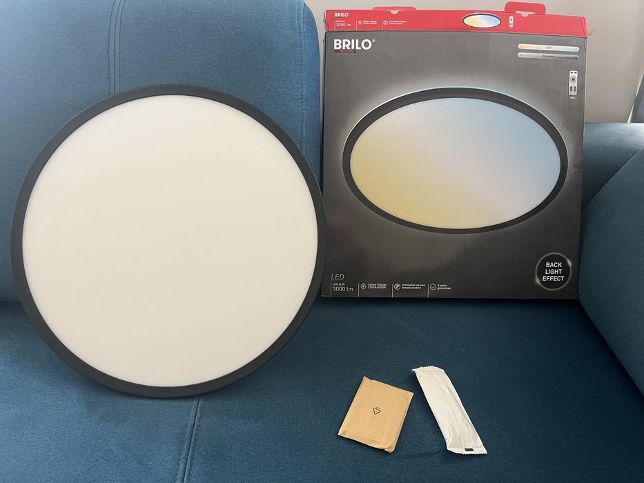 2 Plafony LED z pilotami czarne SLIM