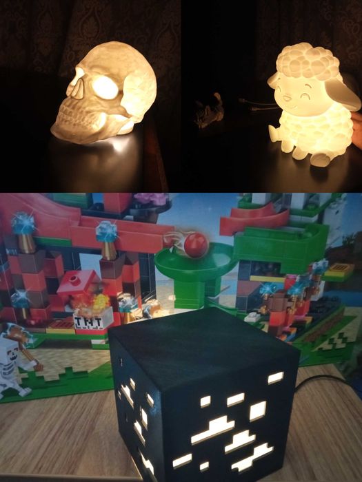 Світильник нічник Minecraft, череп, баранчик