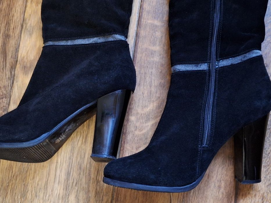 Сапоги сапожки жіночі теплі зимові замшеві 38р.Сапоги женские зима 38р