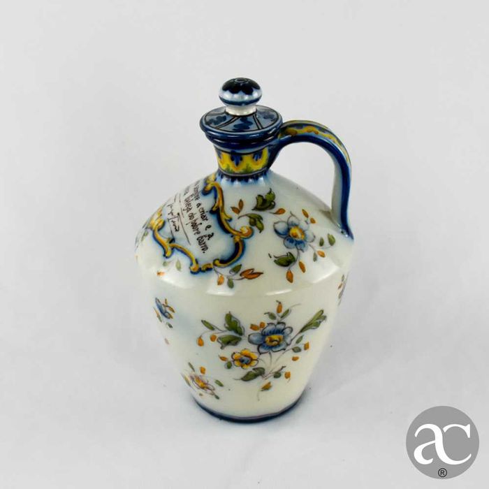 Bilha com tampa faiança Battistini Maria de Portugal, exemplar único