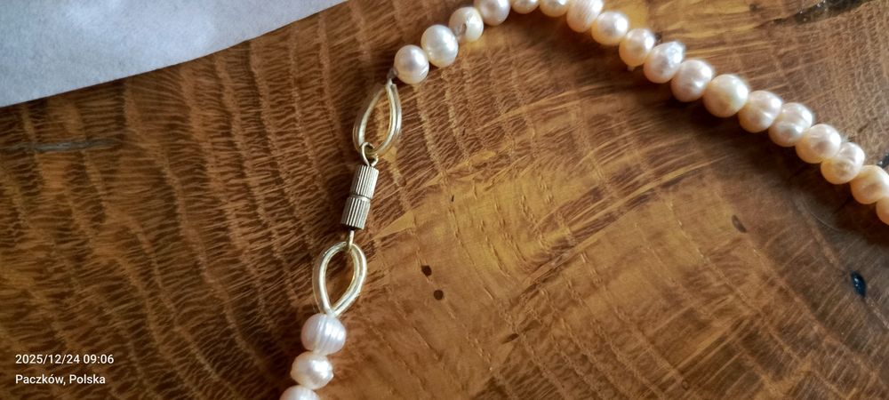 Perły hodowlane prawdziwe naszyjnik