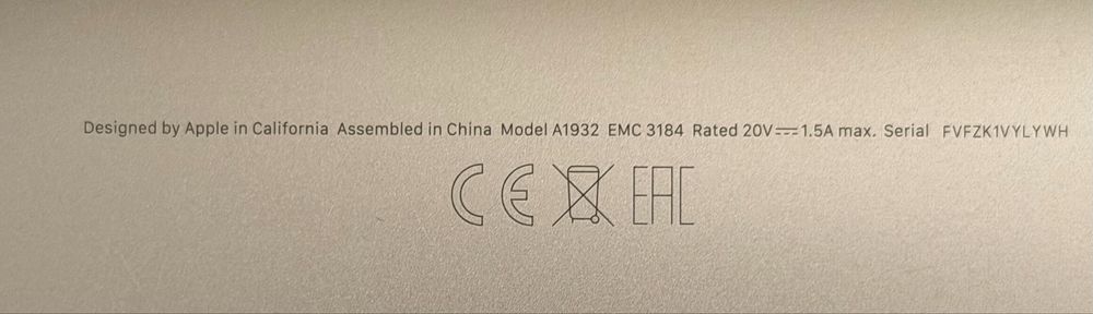 MacBook Air, 13”, 2019, i5, 8Gb RAM