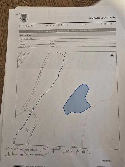 Terreno Rustico com acesso asfaltado em Loures