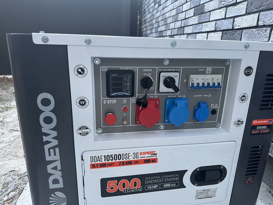 Генератор дизельний DAEWOO 10500DSE-3G 6.5 Кв, 1/3 фази, як новий