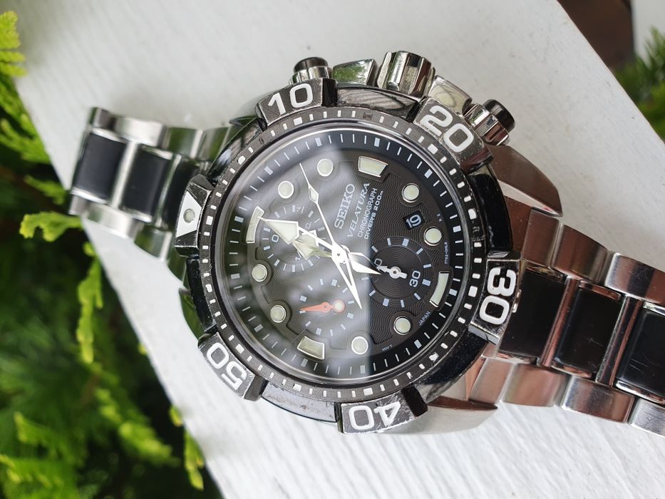 Seiko Scuba Diver VELATURA Chronograph SNDA59P1 - UNIKAT - szafir