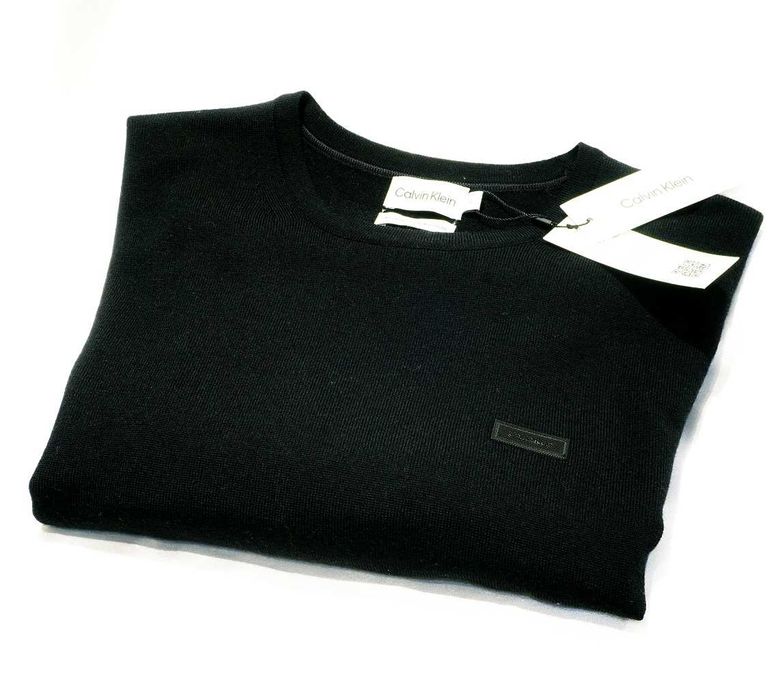 CALVIN KLEIN sweter L 100% merino czarny CK Premium Line Cena Producenta: € 270