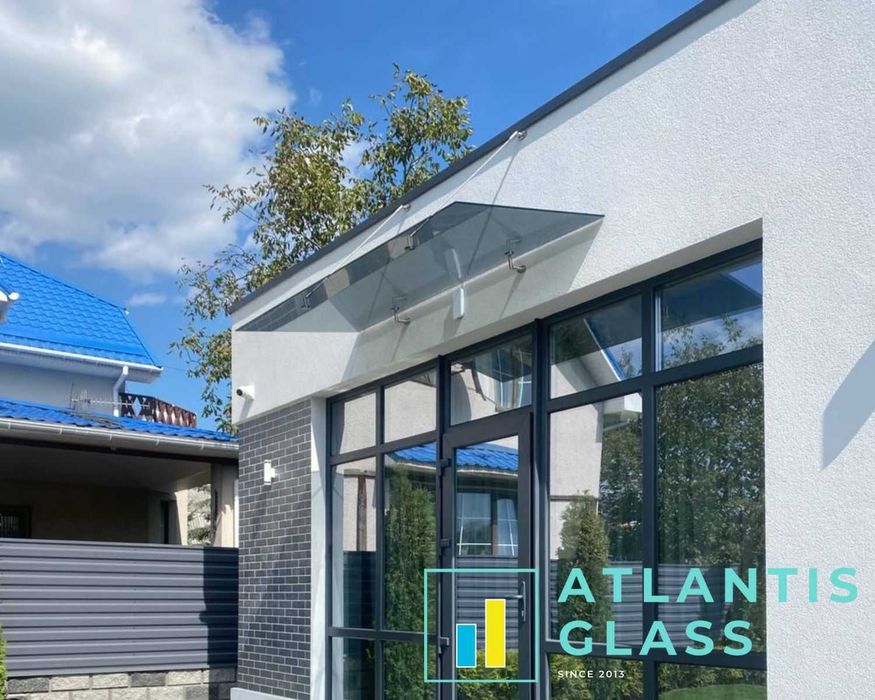 Навіс скляний. Козирок зі скла. Альтанки, веранди, терассі скління.