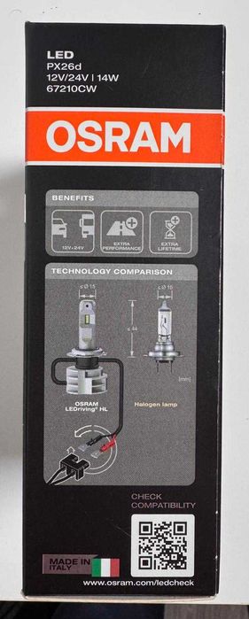 Faróis traseiros Golf 7 originais e lâmpadas Osram H7