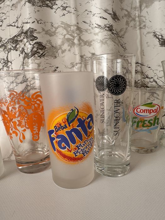 Copos publicidade sumos compal sunlover sunquick 7up fanta sumol B