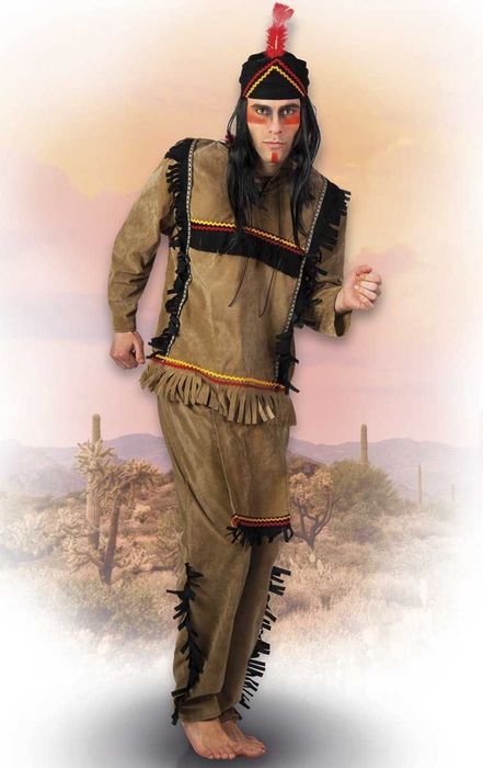 Карнавальний костюм індіанця Вождя Червоношкірих головний убір з пір'я