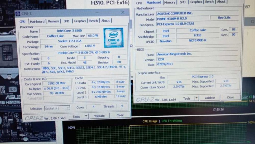 Процессор QuadCore Intel Core i3-8100, 3600 MHz , s1151 V2