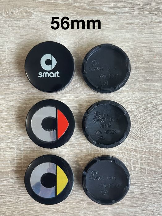 Conjunto 4 Centros Jantes Smart 56mm 60mm