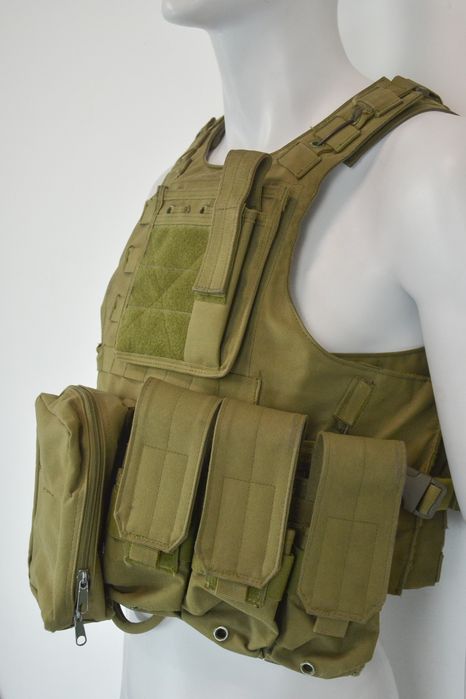 wojskowa kamizelka taktyczna khaki molle