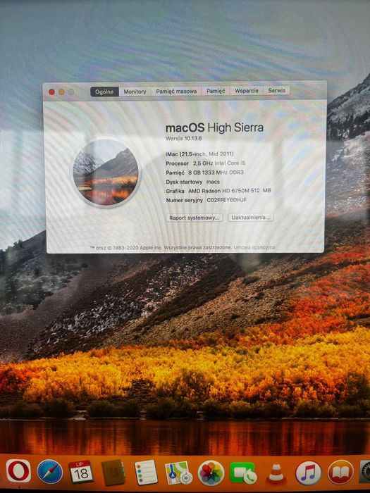 Komputer iMac Apple 21,5 cala i5 8Gbram 240gb ssd