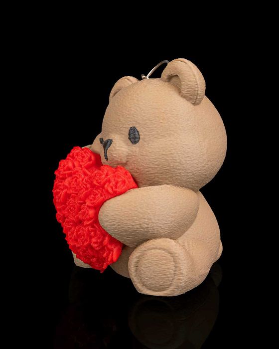 Brelok Miś z Sercem Róż Walentynki Heart Blossom