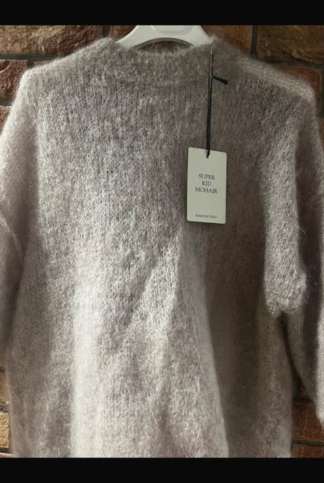 Sweter sweterek ponczo narzutka kid moher rękaw 7/8