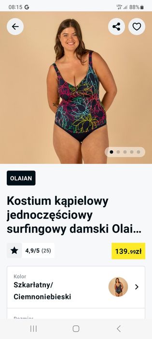 Strój kąpielowy decathlon 46