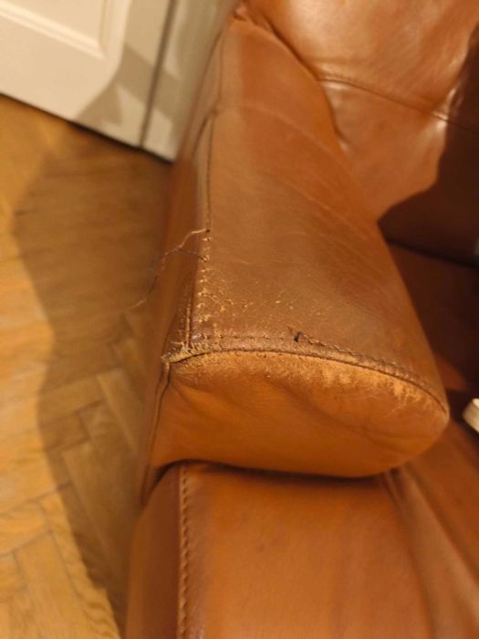 Brązowy fotel skórzany (używany)