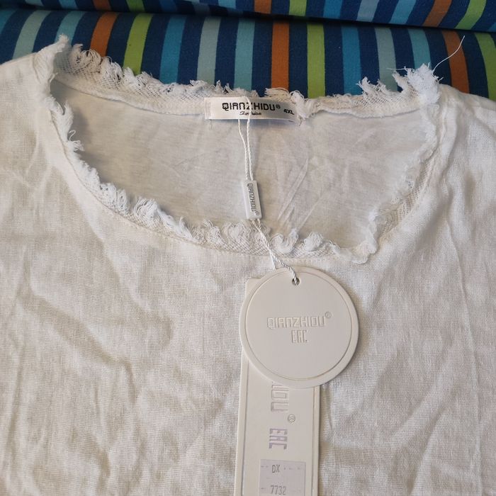 Женская льняная футболка 4XL Qianzhidu