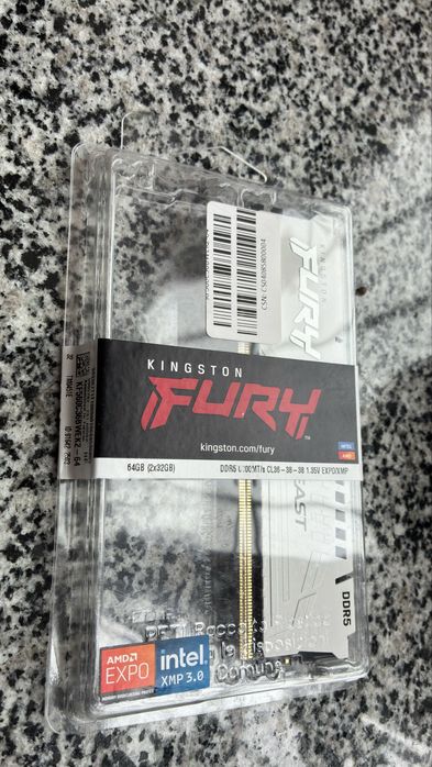 Модуль пам'яті KINGSTON FURY Beast EXPO DDR5 6000MHz 1*32GB White  С36