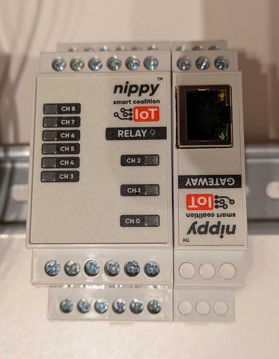 Nippy IoT Gateway + Relay 9 – sterownik przekaźnikowy 9 kanałów DIN LAN Smart Home
