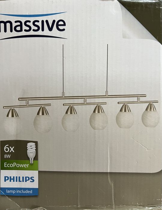 Стельовий світильник Massive Bavalo – 6 плафонів, 8W Philips EcoPower