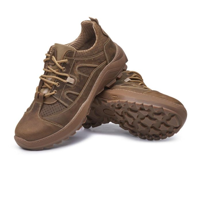 Тактичні літні шкіряні кросівки з перфорацією кроссовки тактические