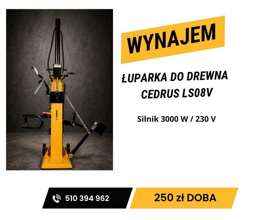 Wynajem łuparki do drewna | Mocna | dostępna od ręki