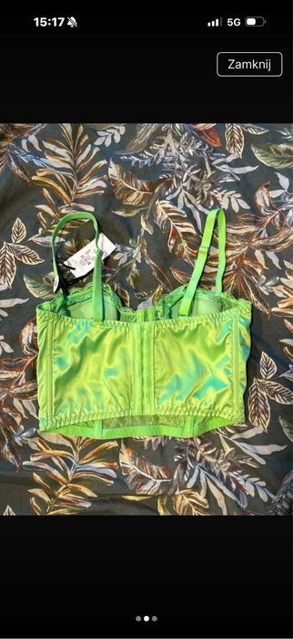 Biustonosz zielony usztywniany gorsetowy Primark 75D