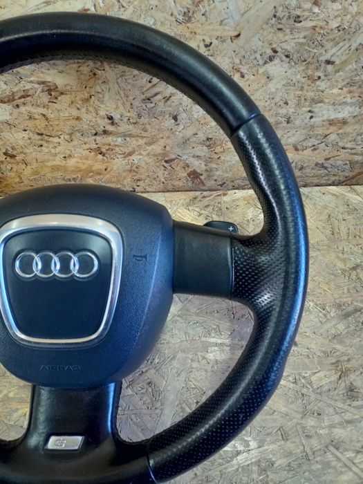 Audi A3 8P A4 B7 A6 C6 kierownica skóra s-line łopatki air bag