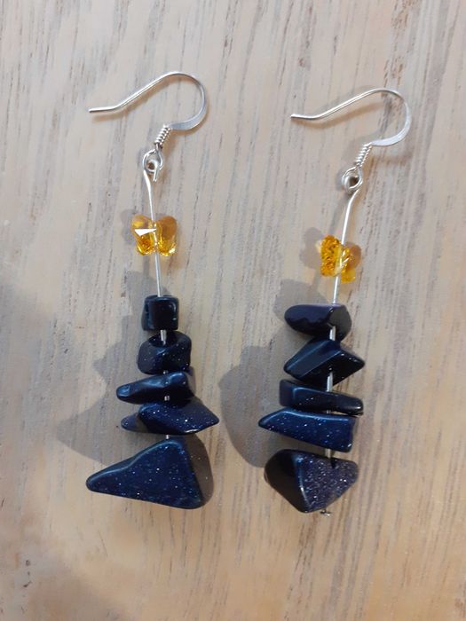 kolczyki Noc Kairu, Swarovsky, długie