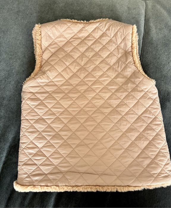Zara , 140 cm ,  dwustronna kamizelka , bezrękawnik , futerko pikowana
